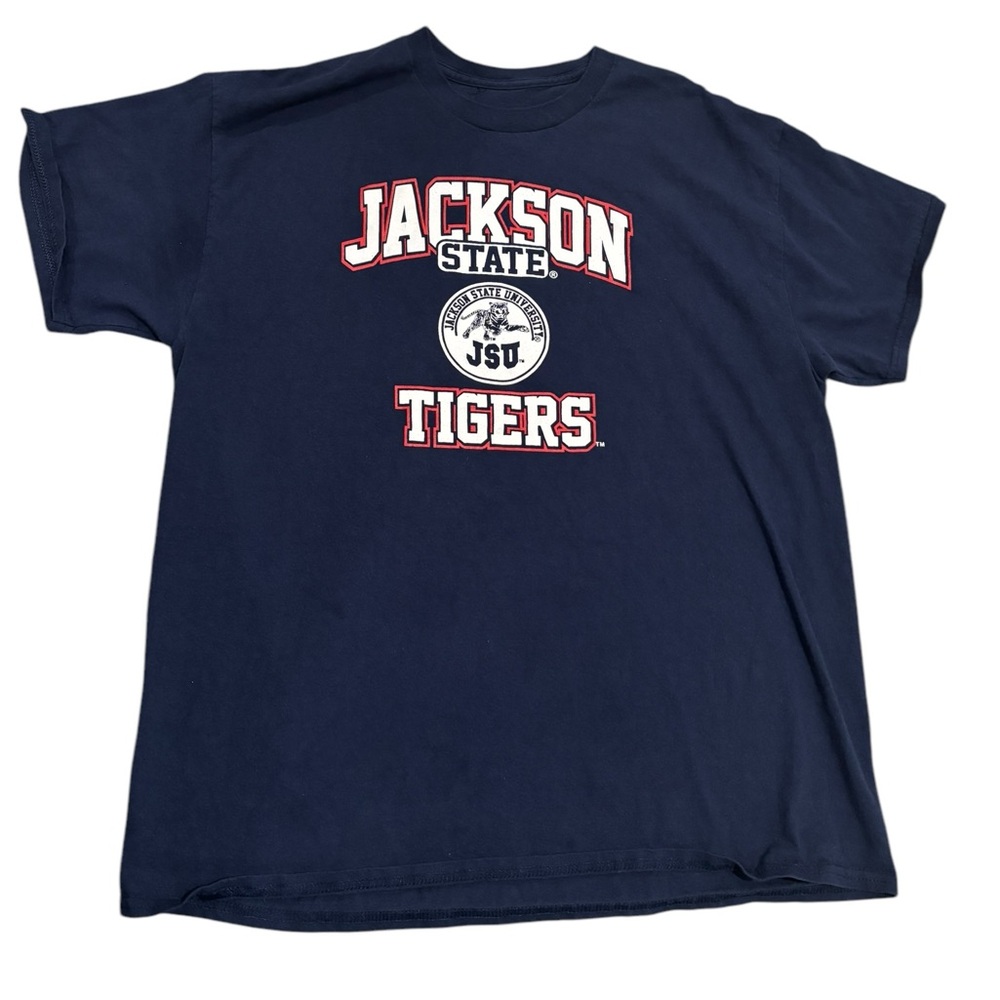 Jackson State Tigers Women’s Navy 100% cotton T-Shirt-size large